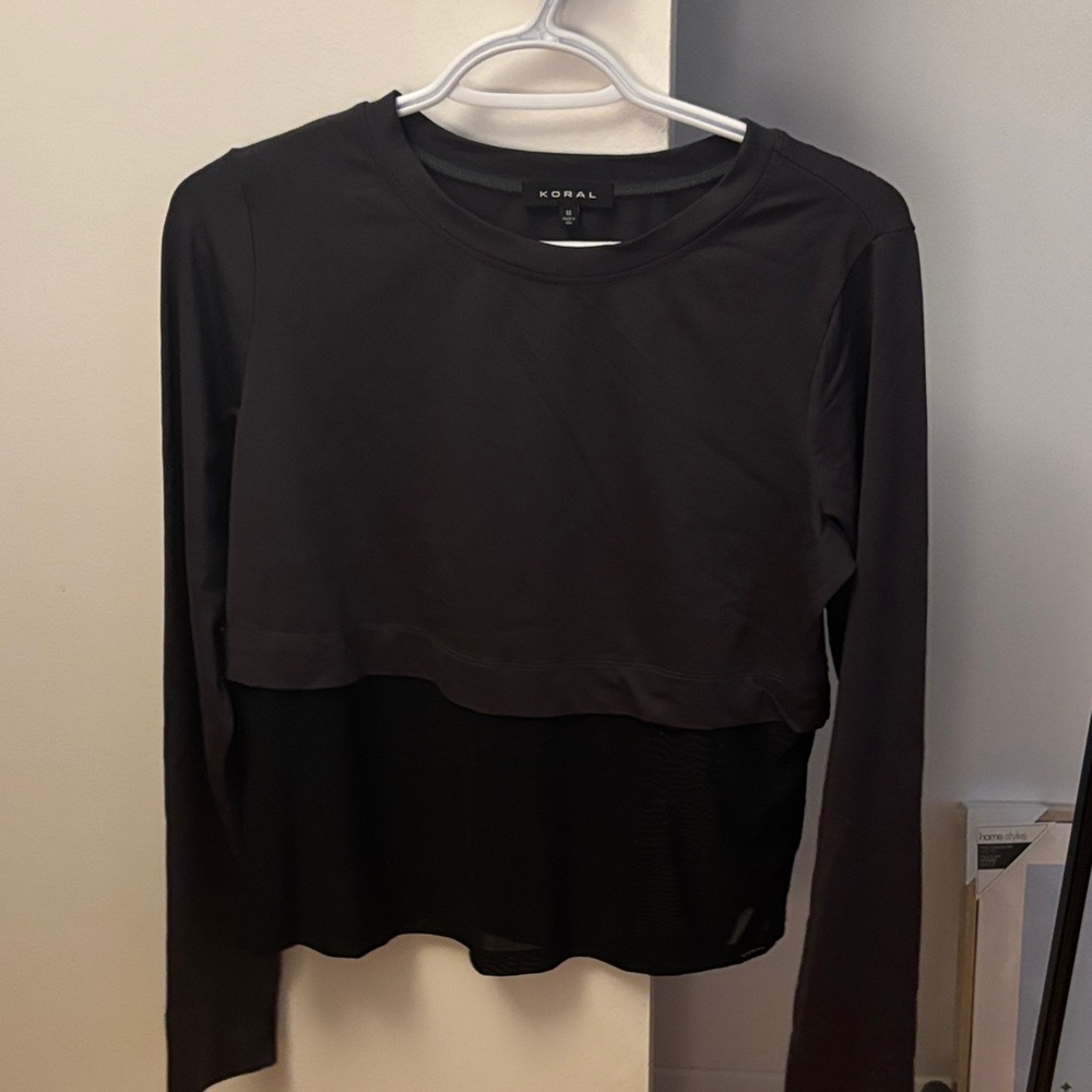 Koral Women's Black Long Sleeve Crop Top